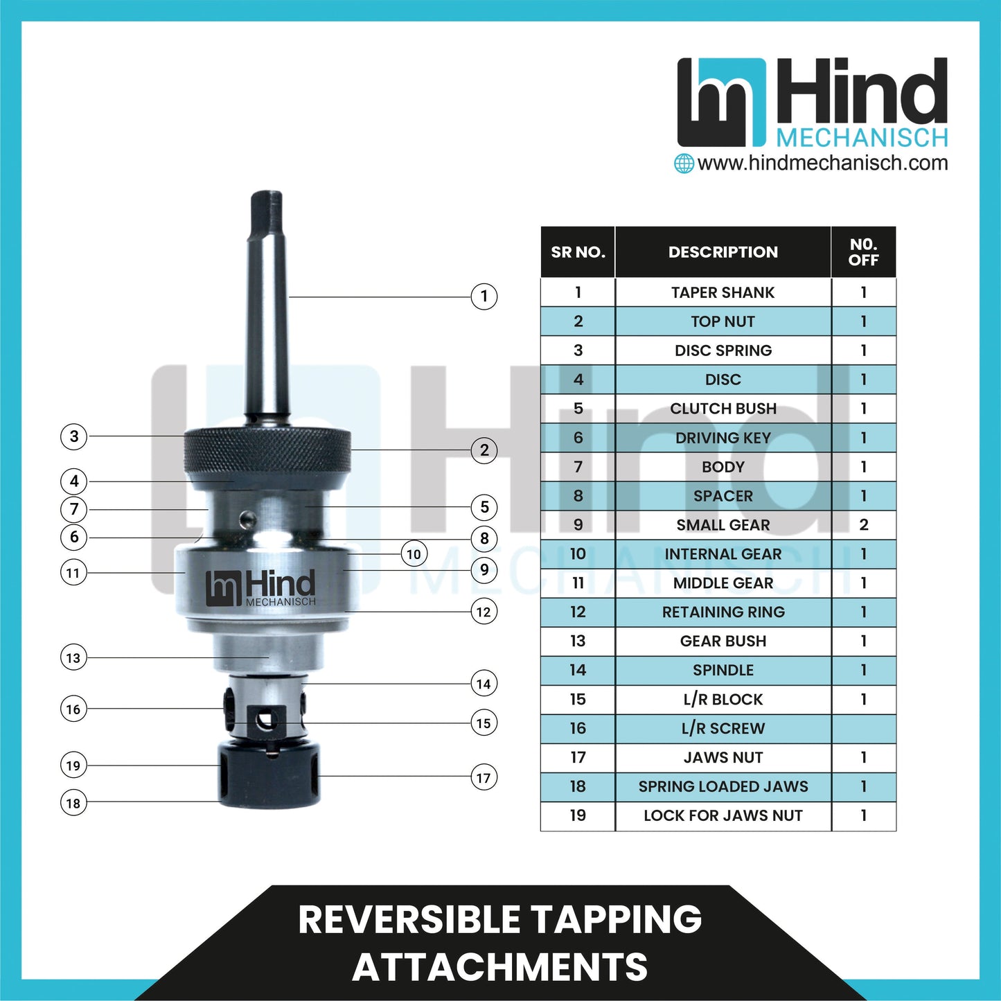 MT2- Reversible Tapping Attachments Tool Holder Accessories