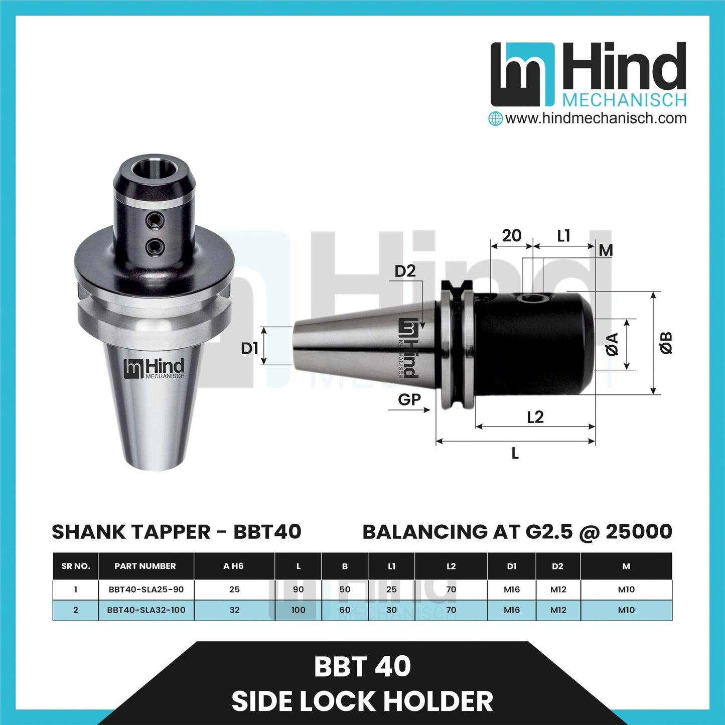 BBT40 Sidelock Tool Holder