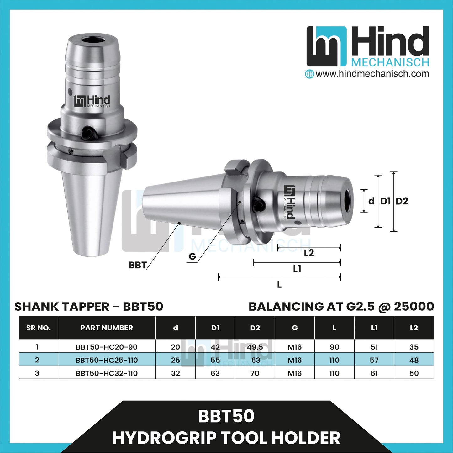 BBT50 Hydrogrip Tool Holder