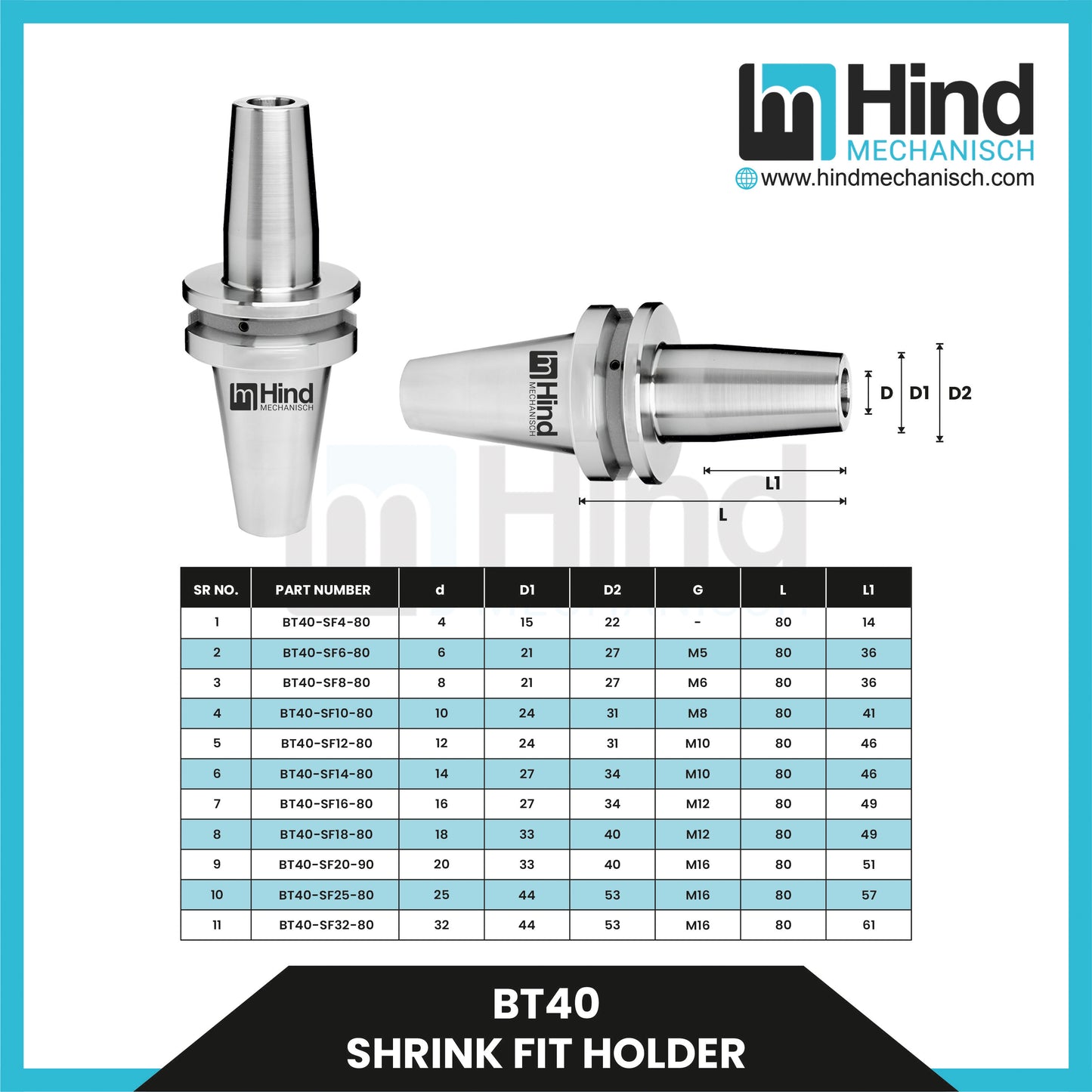 BT40 Shrink Fit Holder