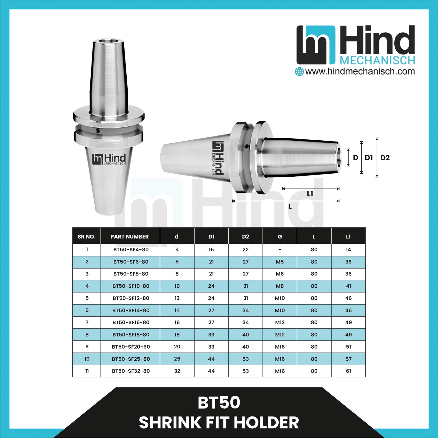 BT50 Shrink Fit Holder