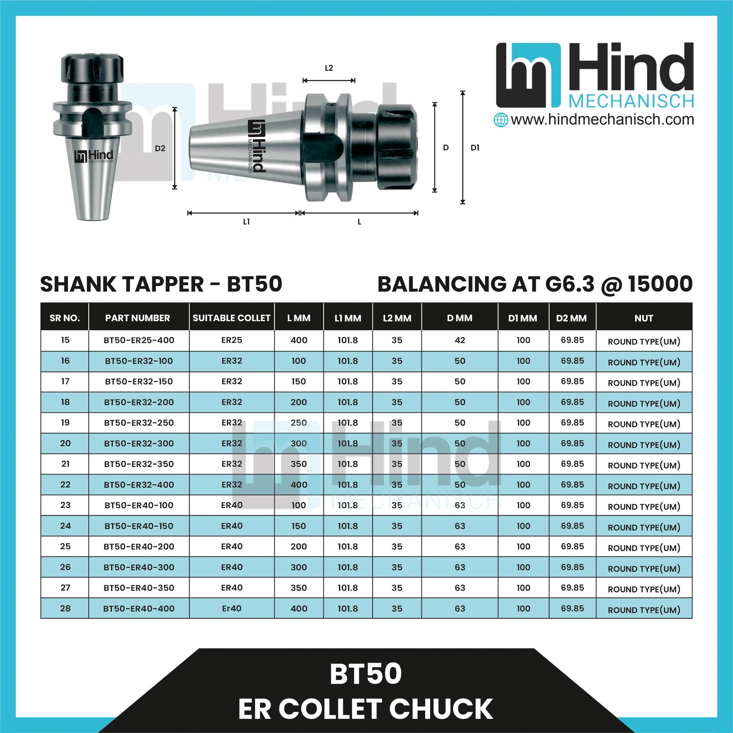 BT50 ER Collet Chuck