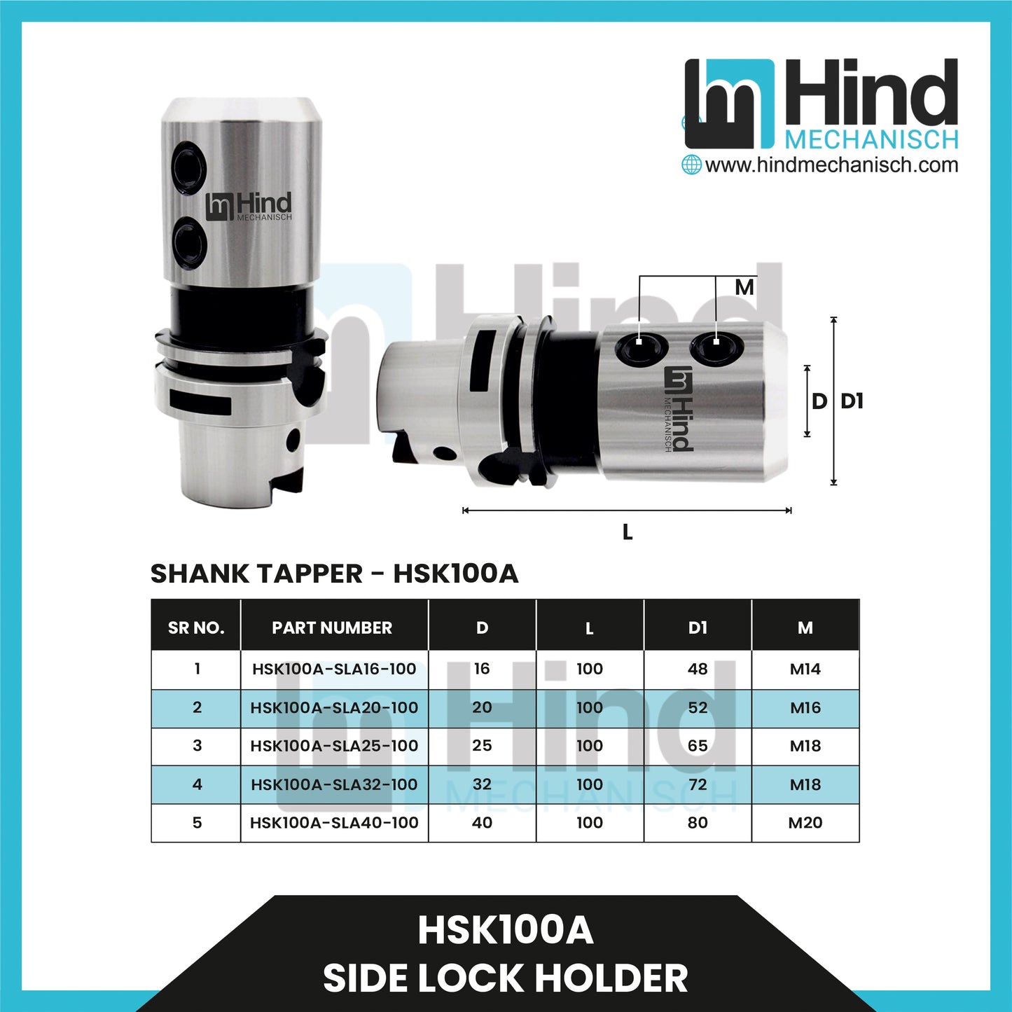 HSK100A Side Lock Holder