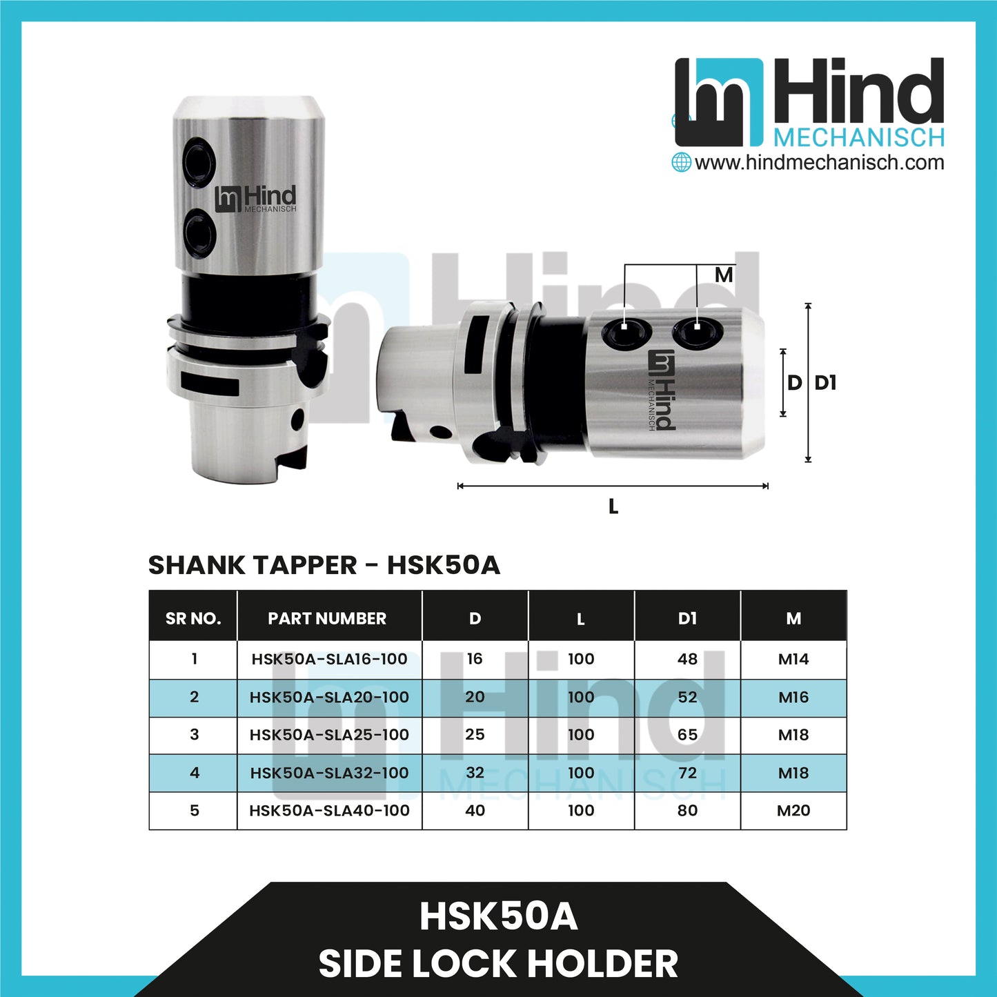 HSK50A Side Lock Holder