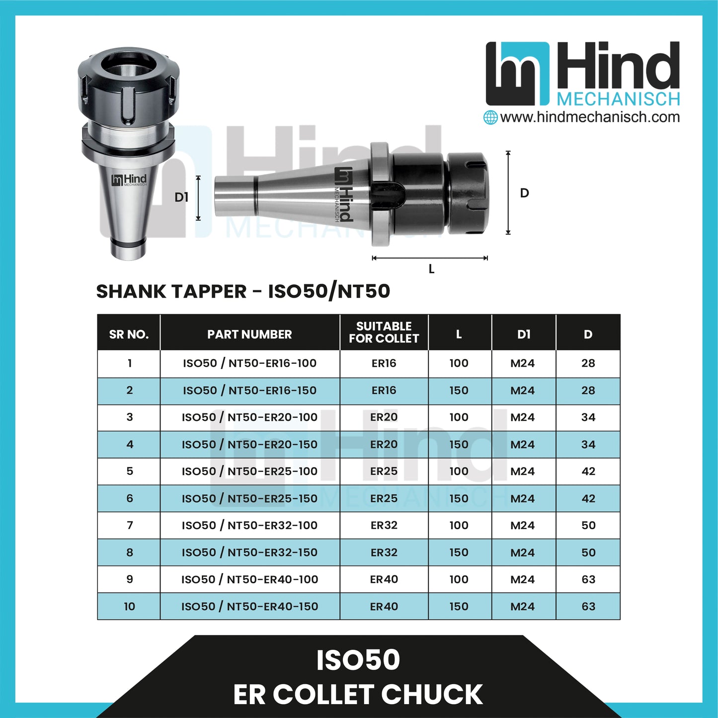 ISO50 ER Collet Chuck