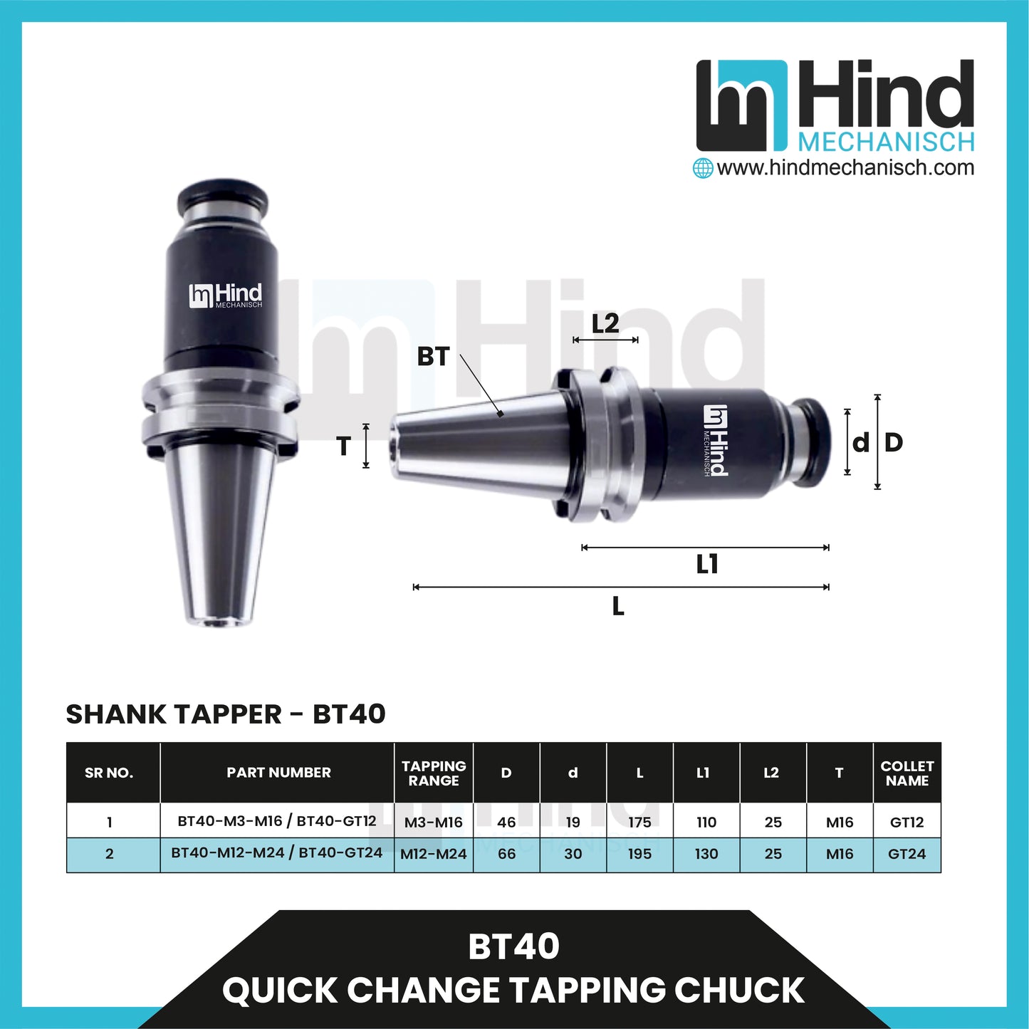 BT40 Quick Change Tapping Chuck