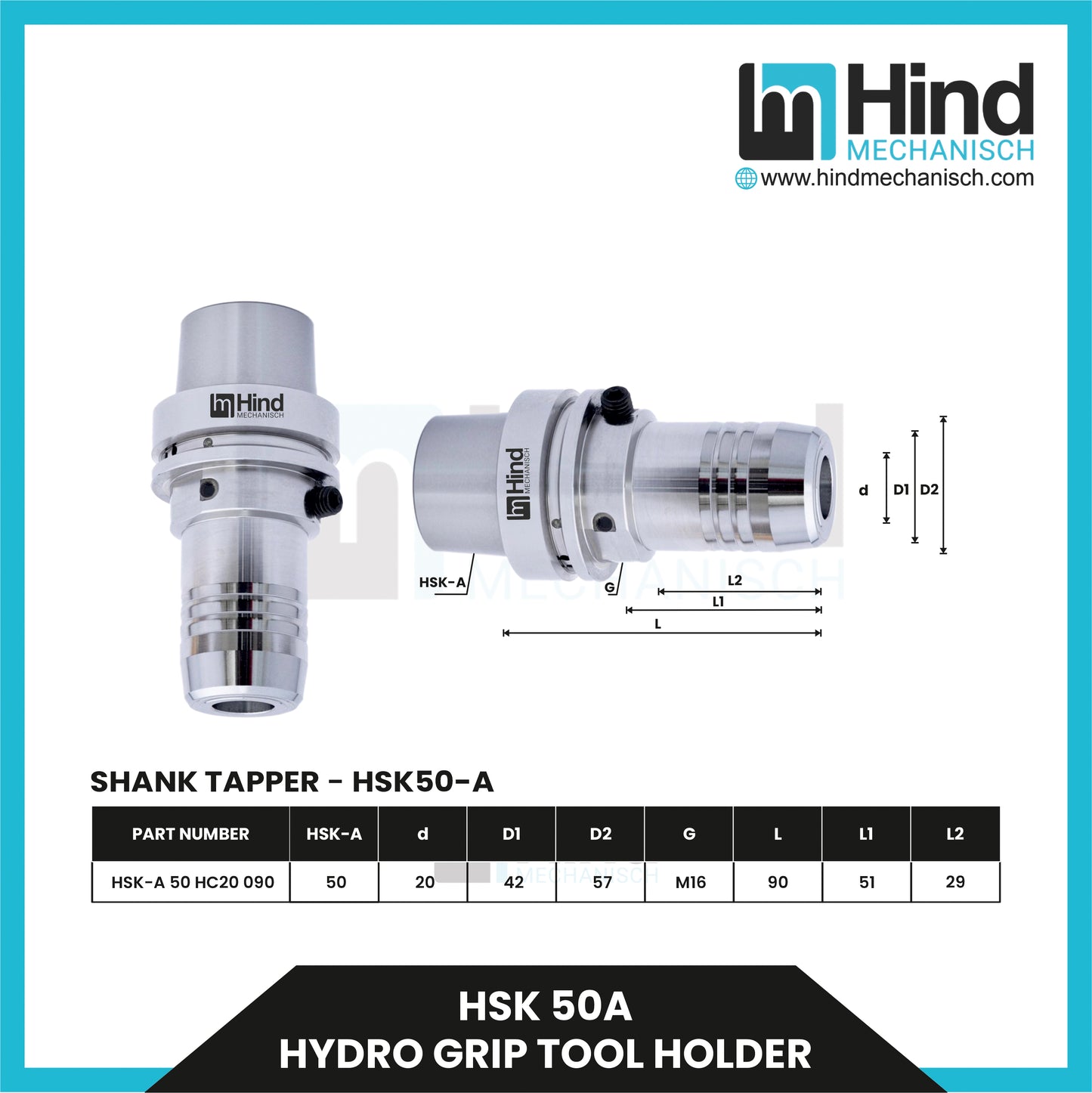 HSK50-A Hydrogrip Tool Holder