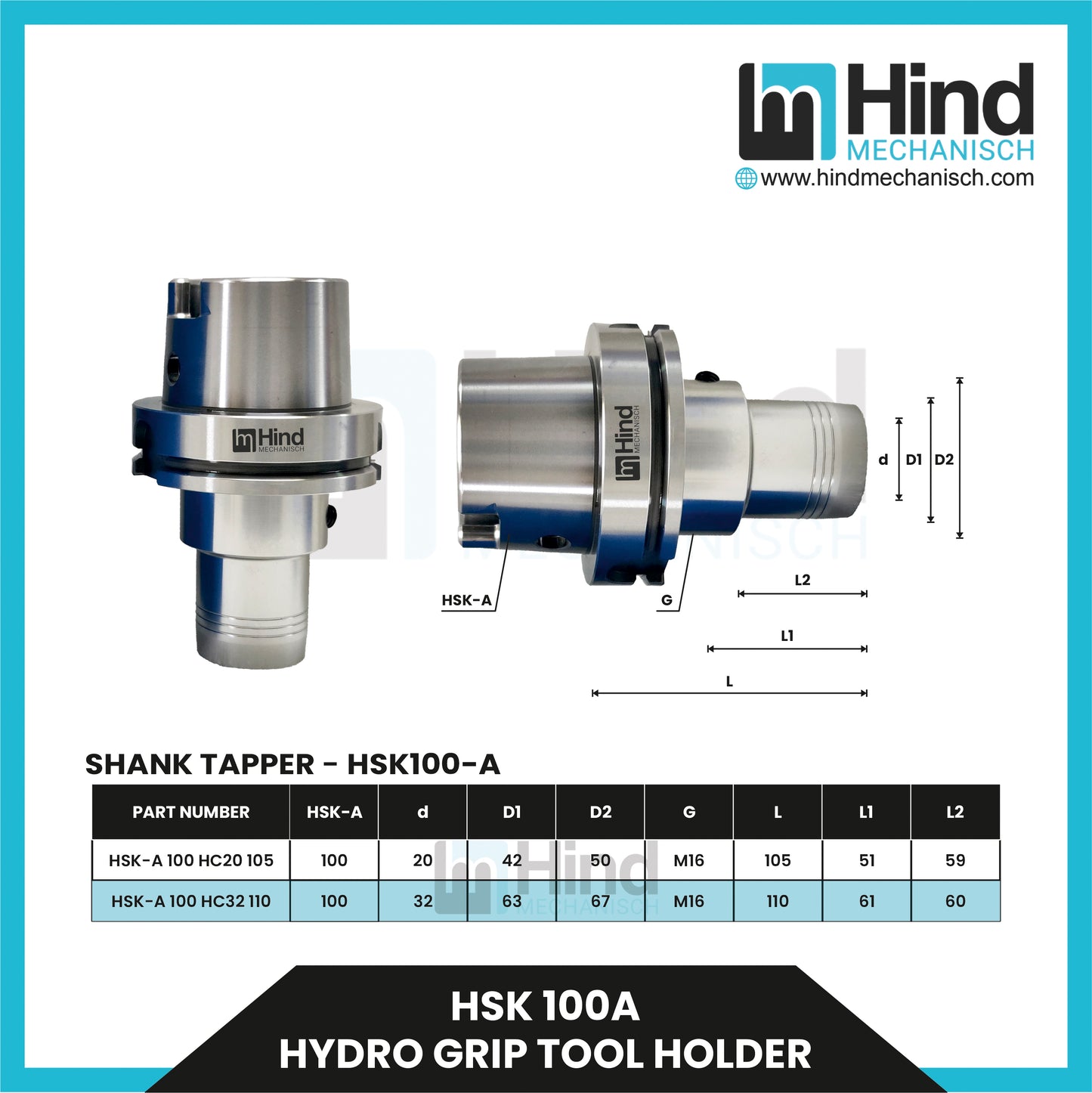HSK100-A Hydrogrip Tool Holder