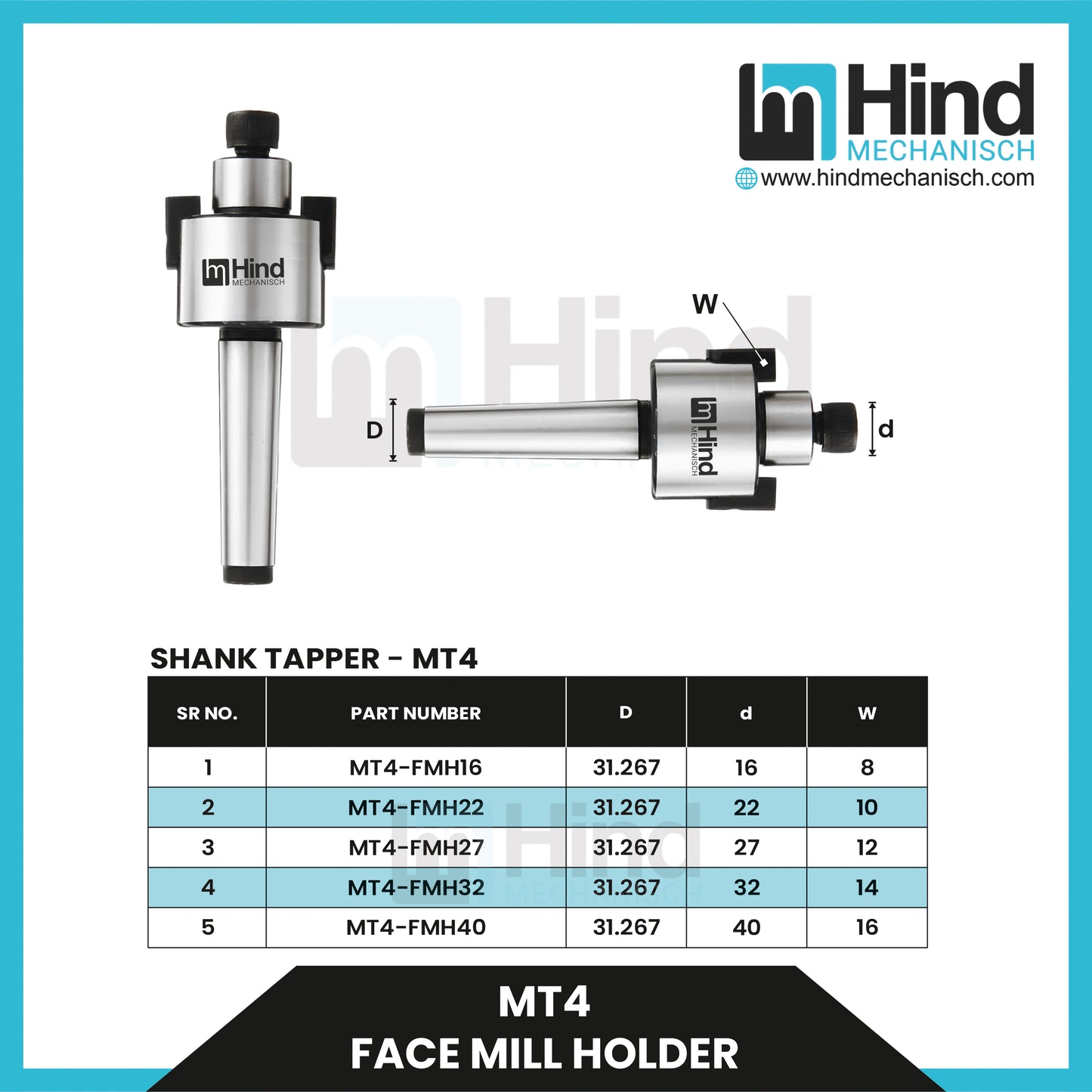 MT4 Face Mill Holder