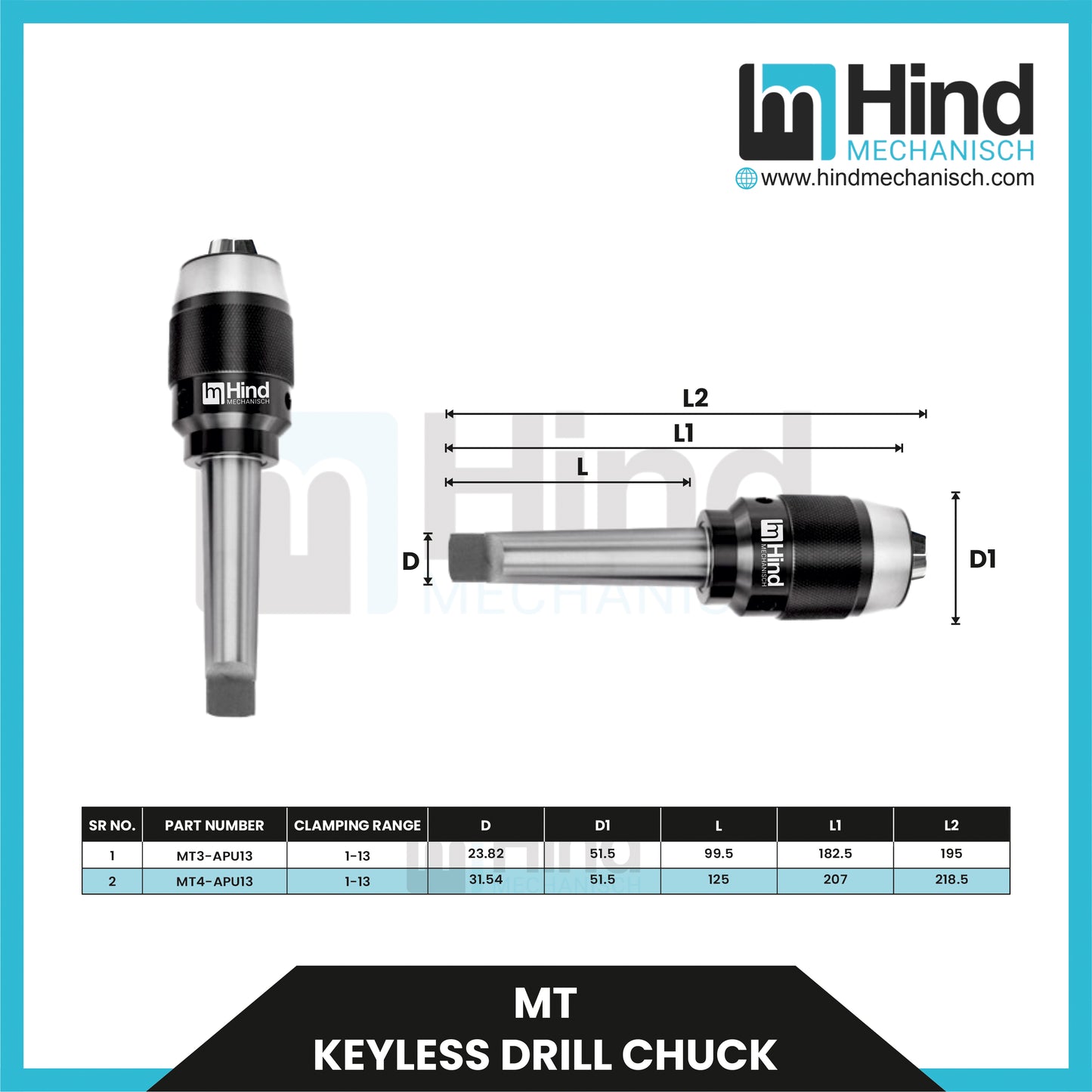 MT4 Keyless Drill Chuck