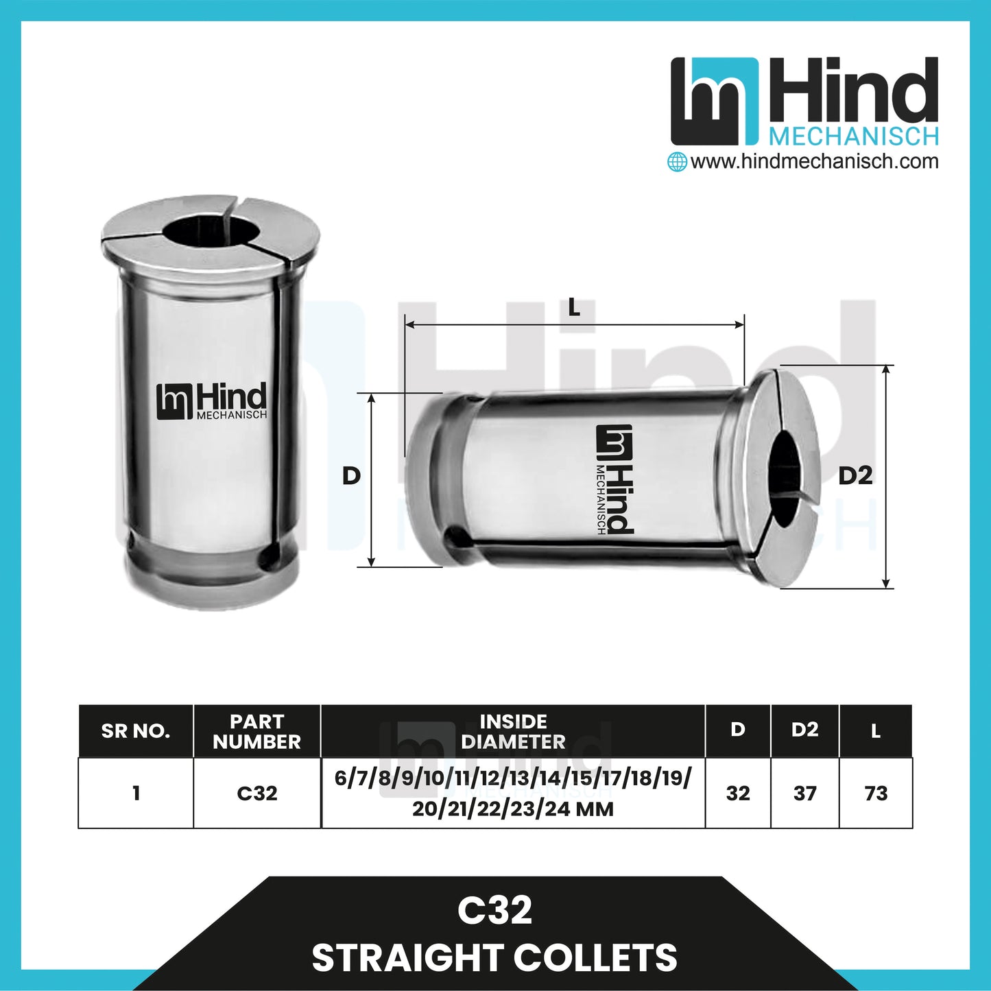 DIA - 32 | Straight Collet