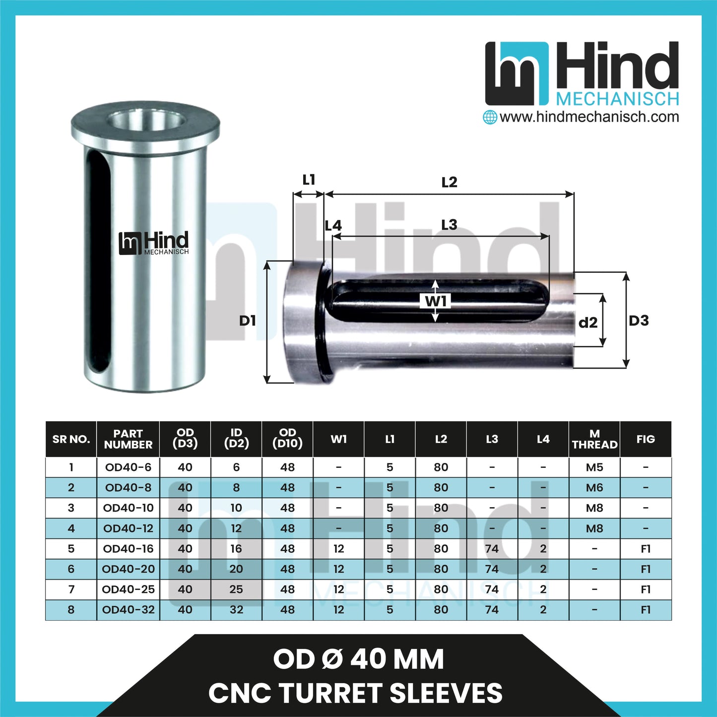 DIA - 40 | CNC Turret Sleeves