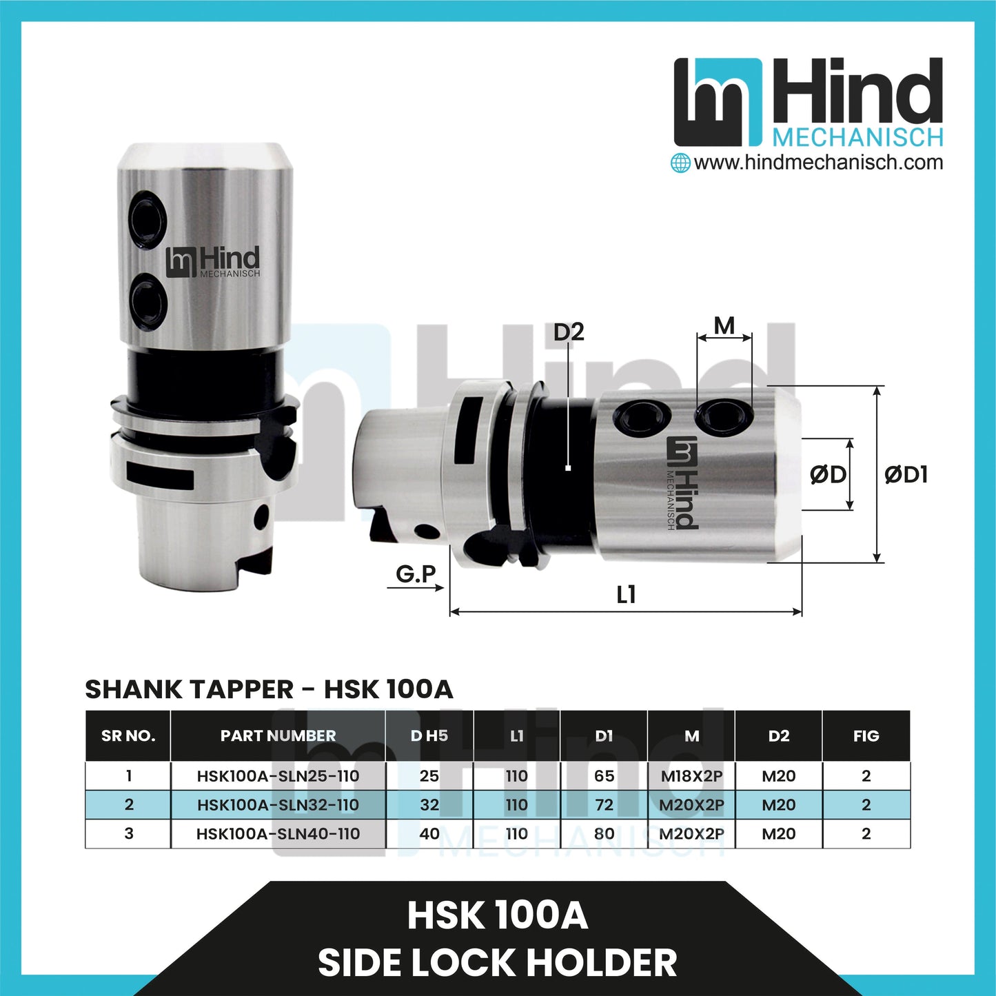 HSK100-A Side Lock Tool Holder