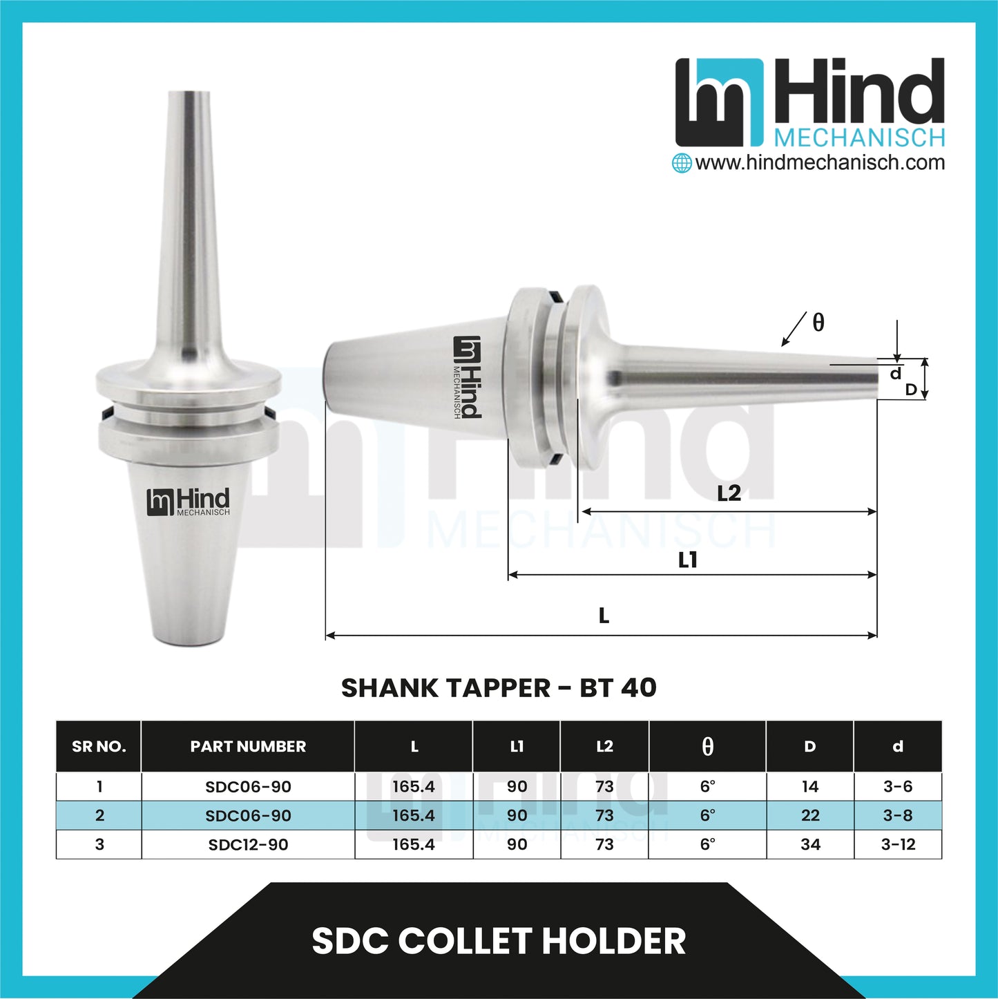 BT40 SDC COLLET HOLDER