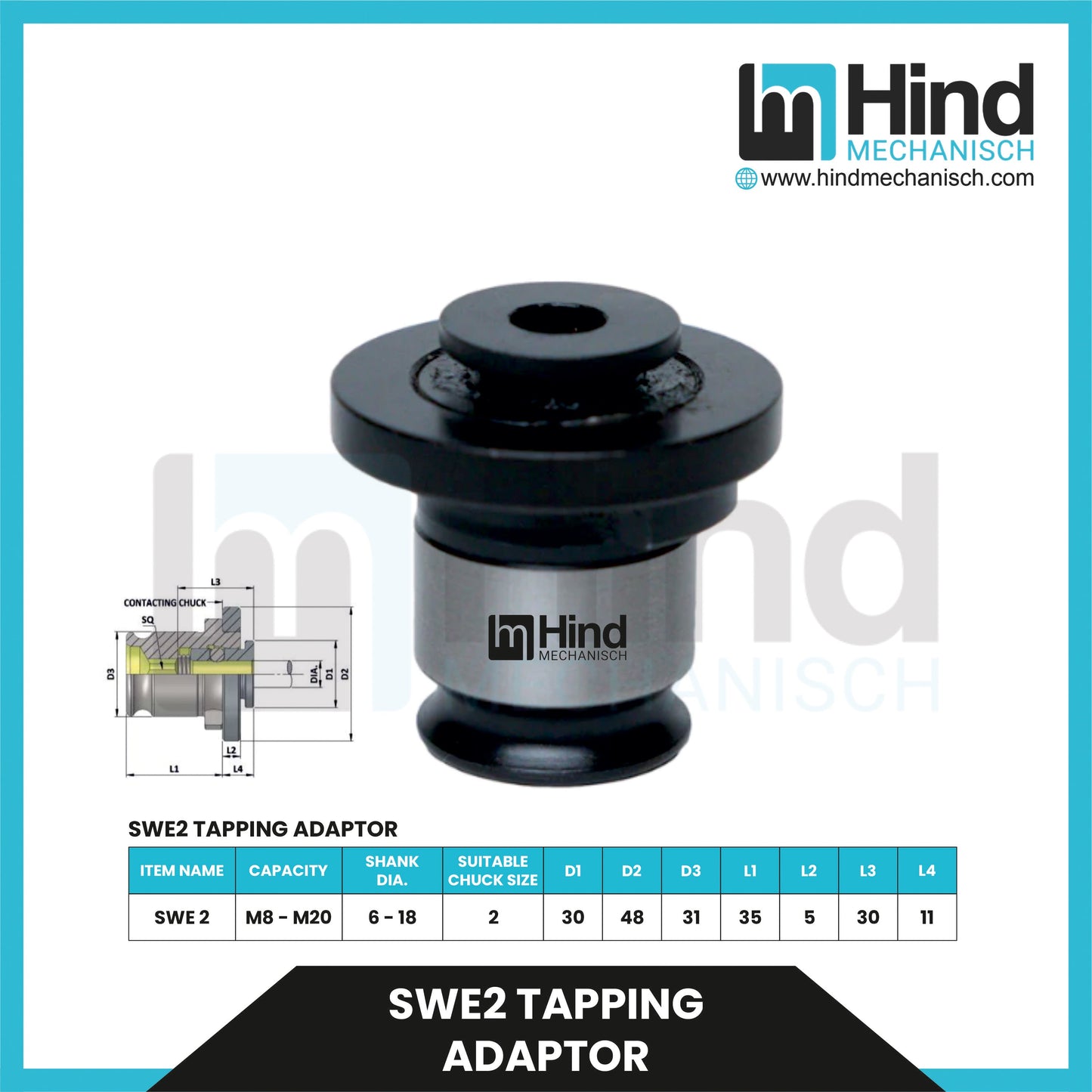 Tapping Adaptor without Safety Clutch | Tool Holder Accessories