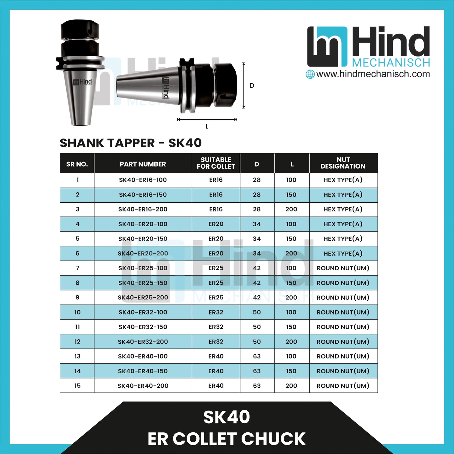 SK40 ER Collet Chuck