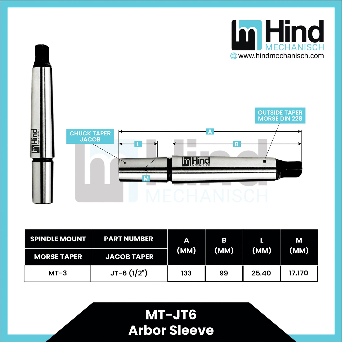 MT-JT6 Arbor Sleeve