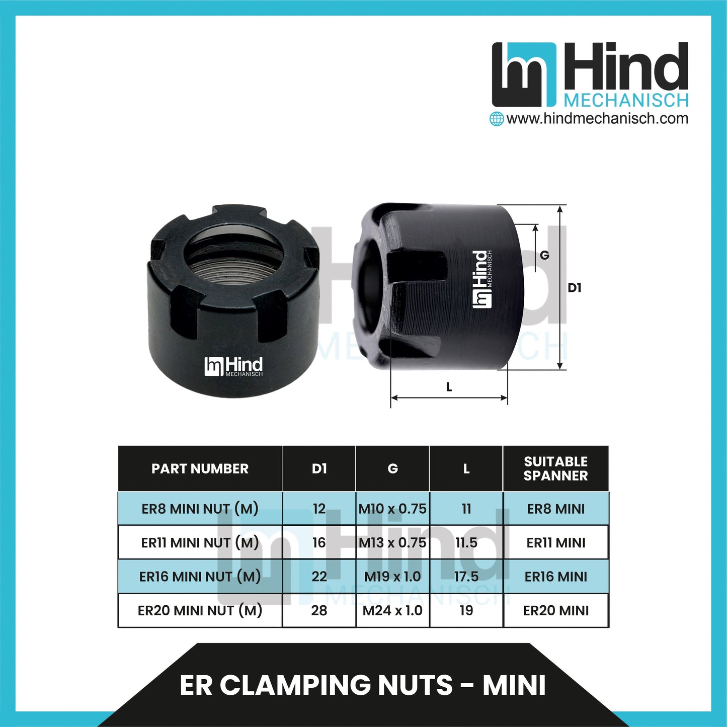ER MINI Clamping Nuts