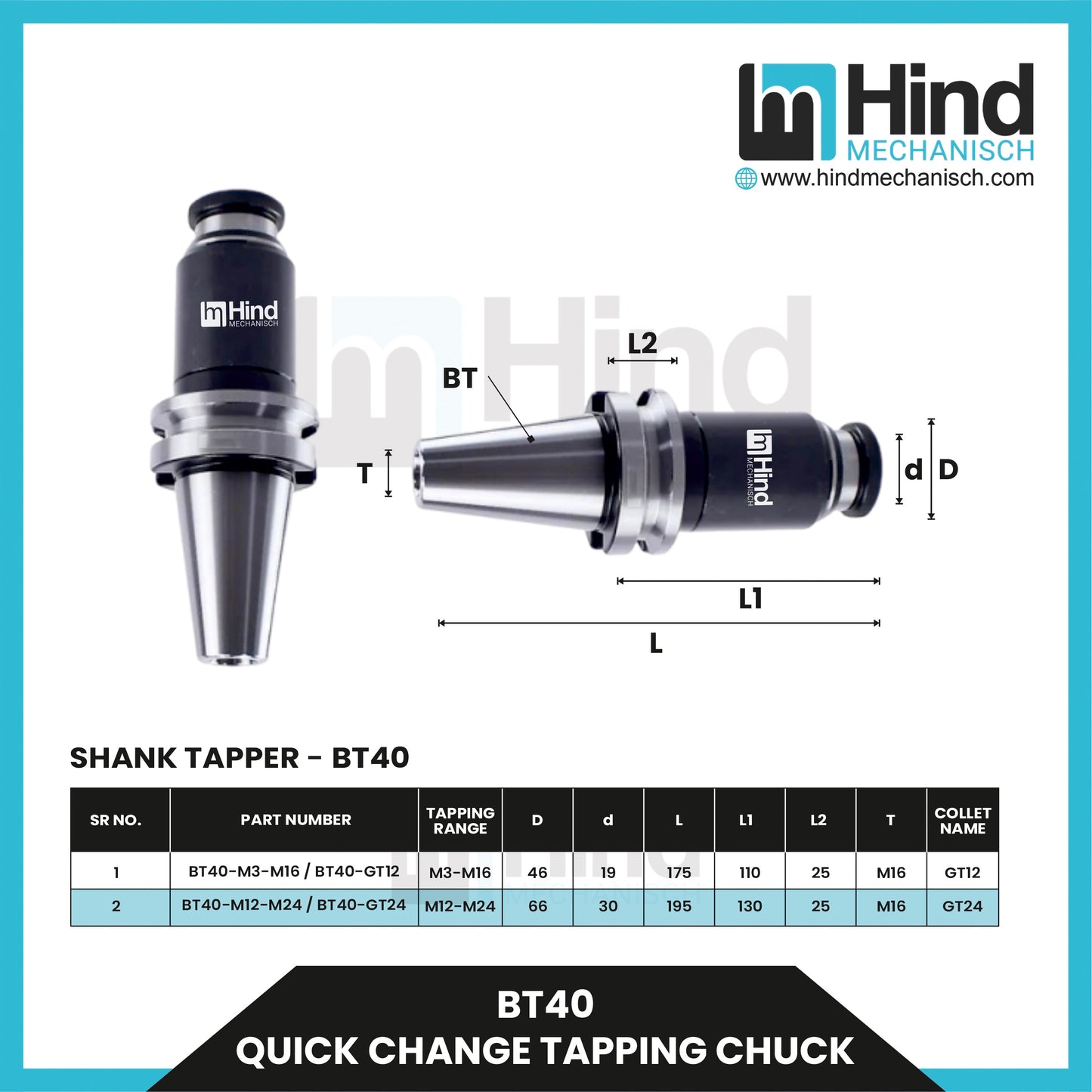 BT40 Quick Change Tool Holder