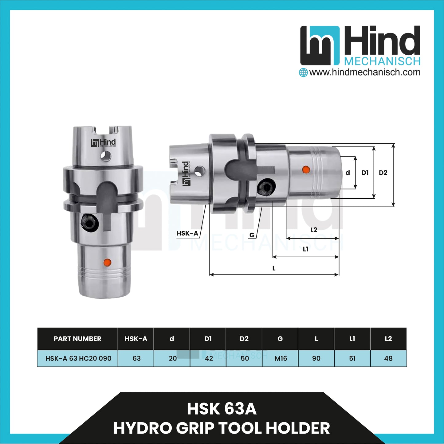 HSK63-A  Hydrogrip Tool Holder