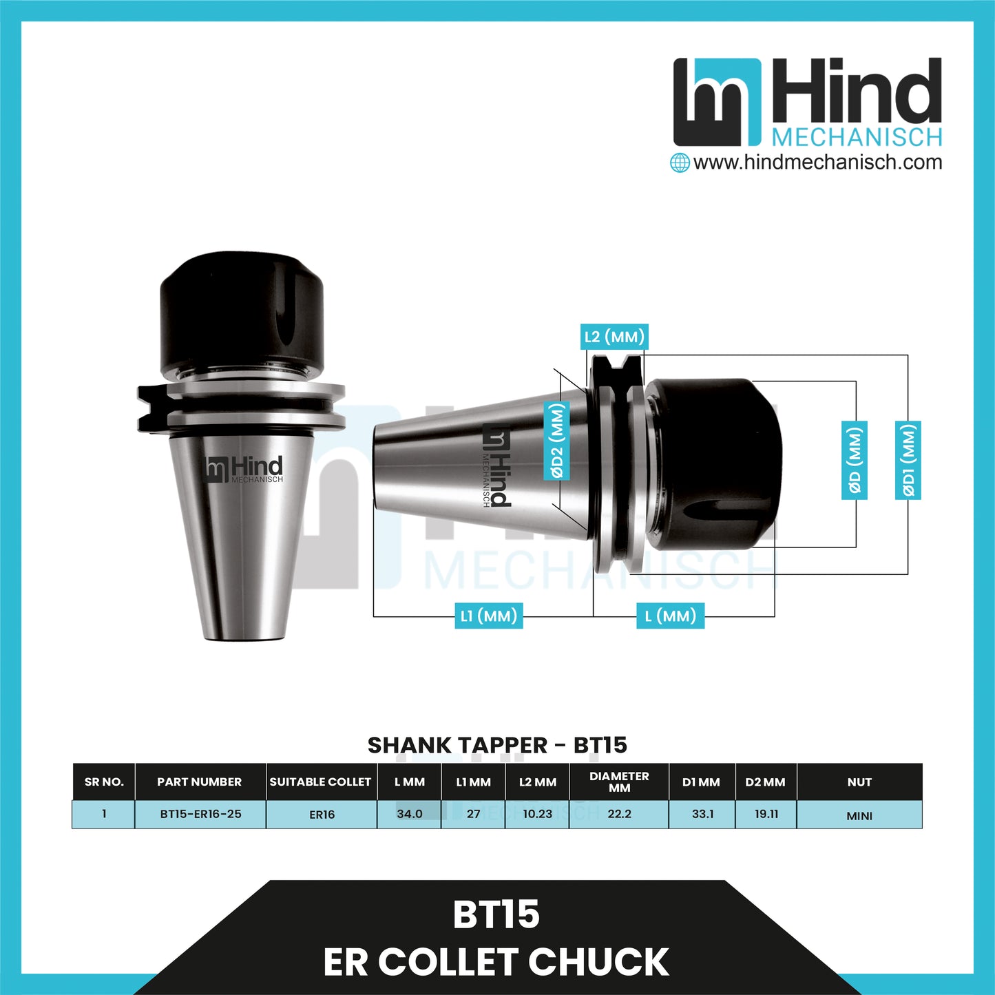 BT15 ER Collet Chuck