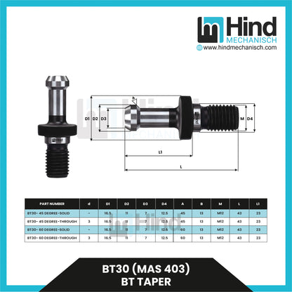 BT30 (MAS 403) | BT Taper Pull Stud