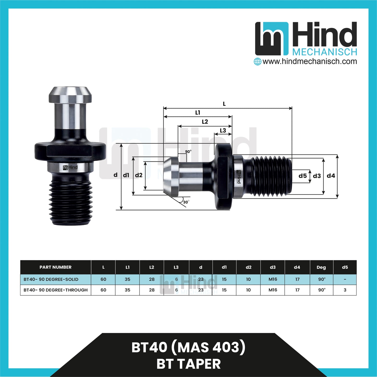 BT40 (MAS 403) | BT Taper Pull Stud