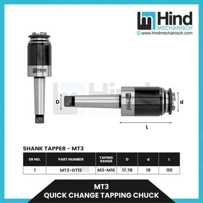 MT3 Quick Change Tapping Chuck
