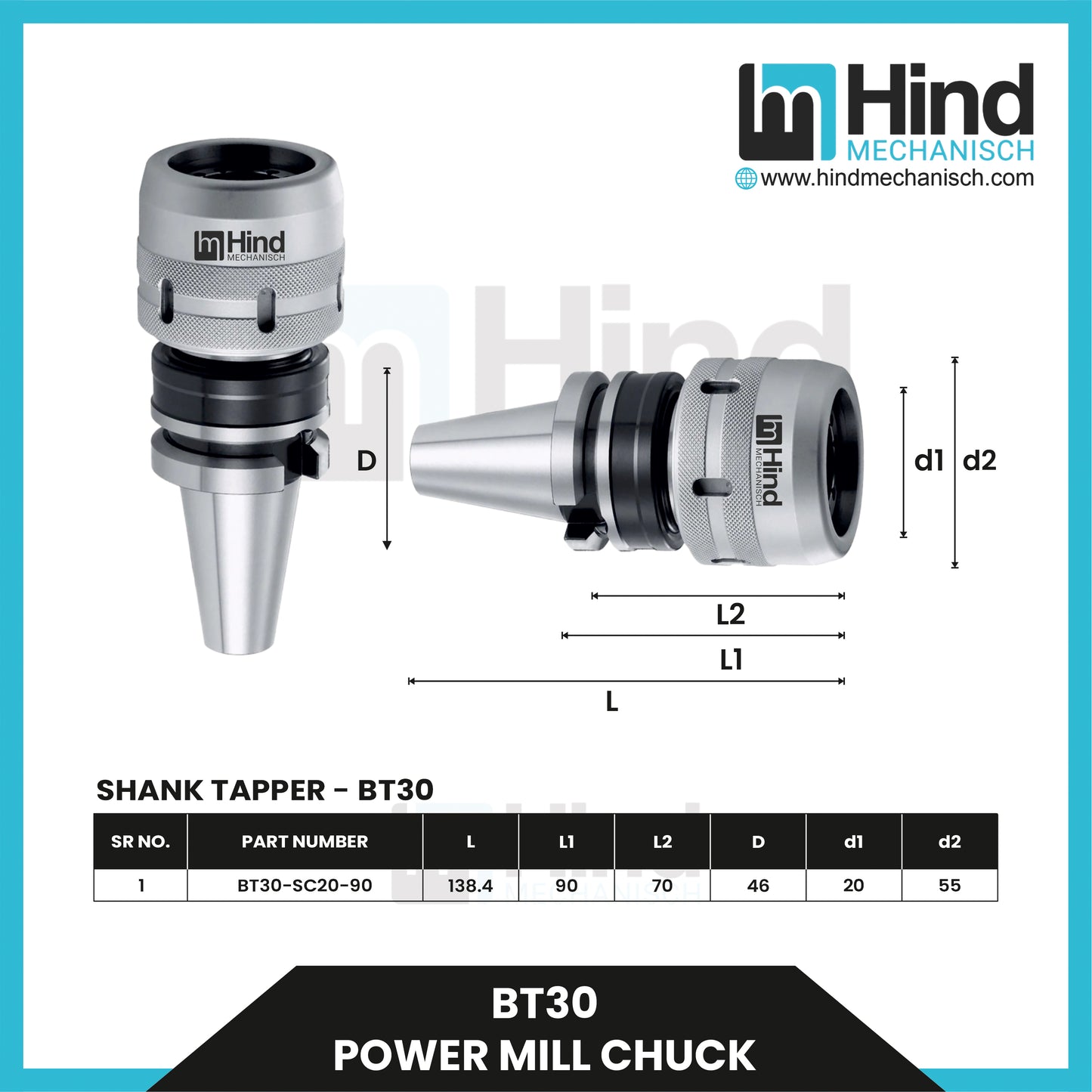 BT30 Power Mill Chuck