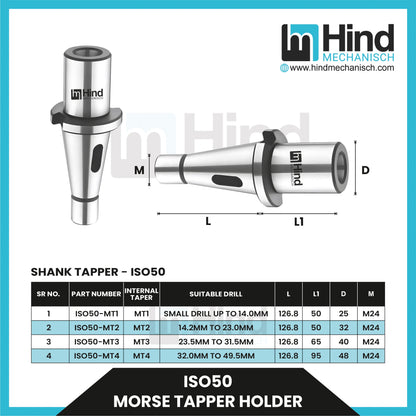 ISO50 Morse Taper Tool Holder