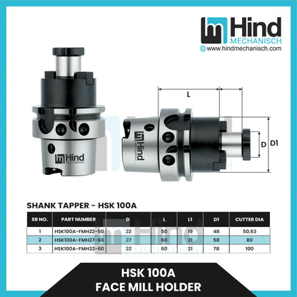 HSK100-A Face Mill Tool Holder(UPTO 100)