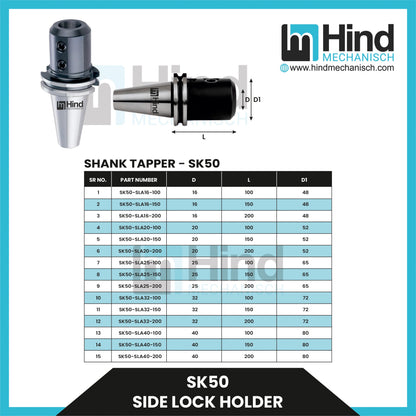 SK50 Side Lock Tool Holder