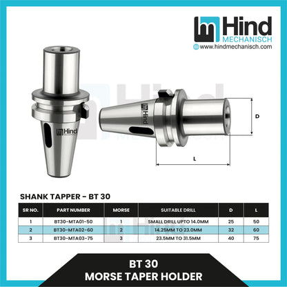 BT30 Morse Taper Tool Holder S.N.