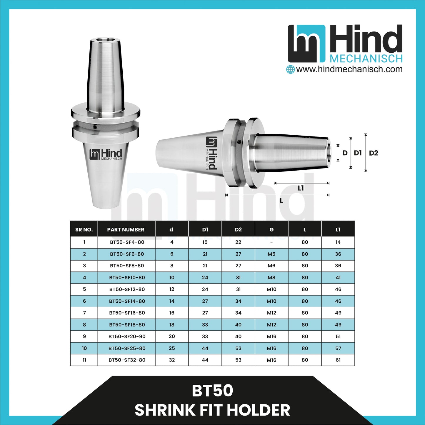 BT50 Shrink Fit Tool Holder
