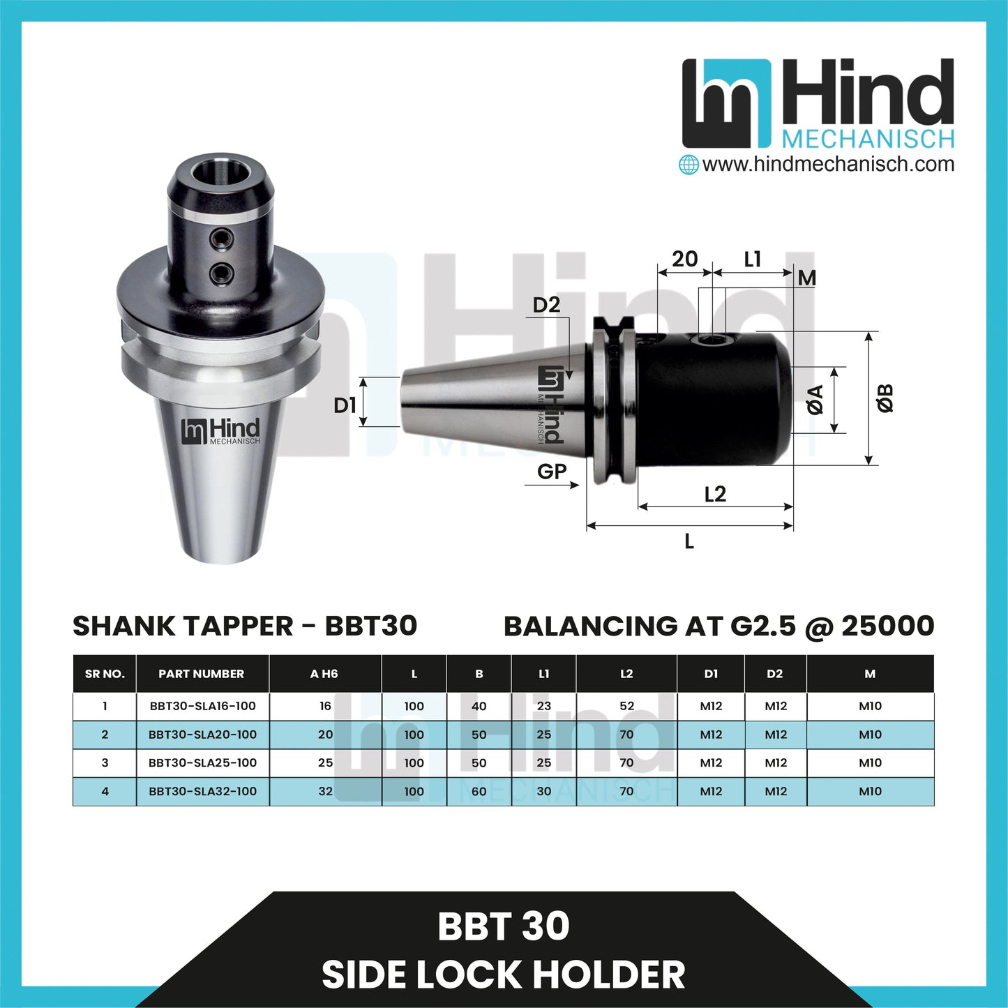 BBT30 Side Lock Tool Holder