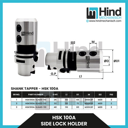 HSK100-A Side Lock Tool Holder