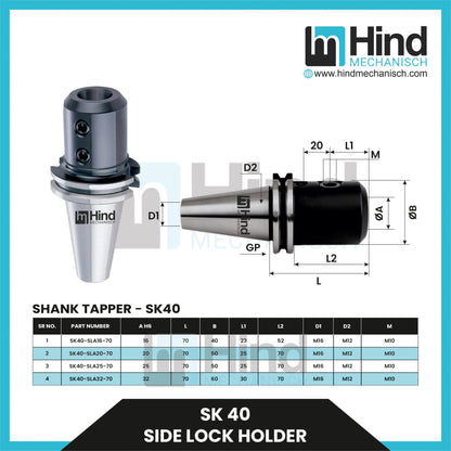 SK40 Side Lock Tool Holder