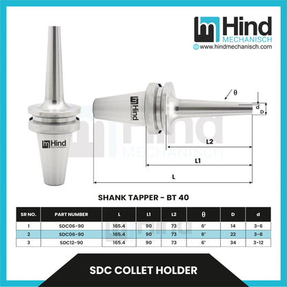 BT40 SDC COLLET HOLDER