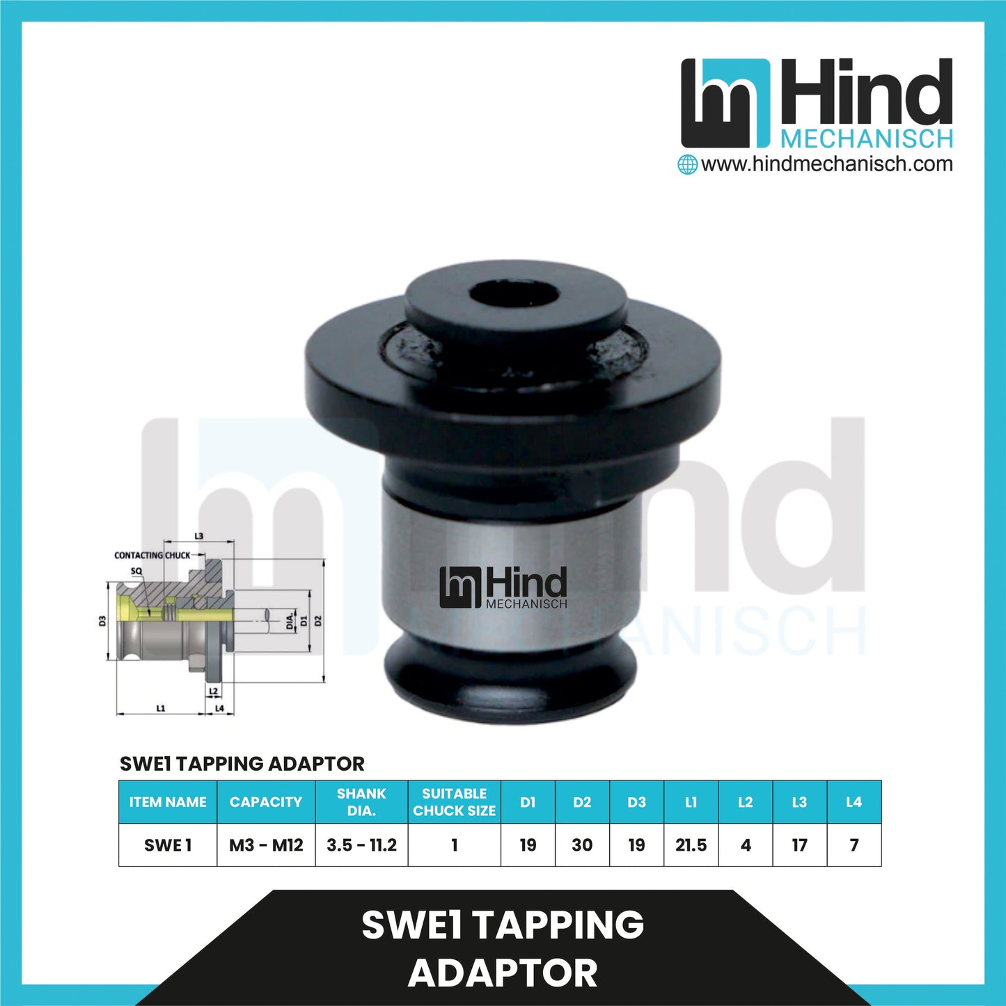 Tapping Adaptor without Safety Clutch | Tool Holder Accessories