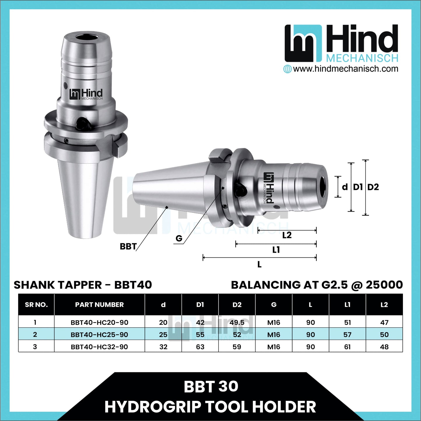 BBT30 Hydrogrip Tool Holder